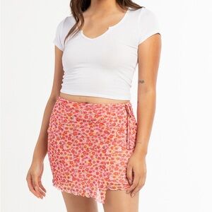 Brand New Floral Mesh Mini Flap Skirt by Full Tilt - Tilly’s